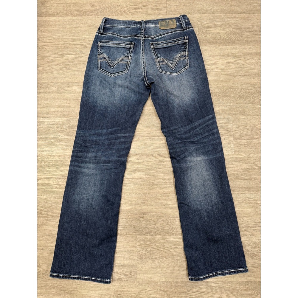 BKE Jake Bootleg Jeans Mens 30x30.5 Dark Wash Contrast Stitch Western Y2K Cowboy